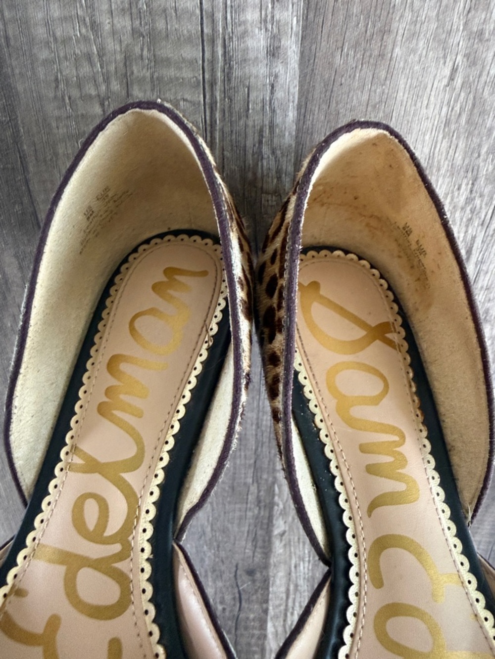 Sam Edelman Shoes Rodney Calf Hair Leopard Print D’Orsay Ballet Flats Size 8 - Picture 5 of 6